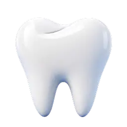 Icône 3D d'une dent représentant un cabinet dentaire