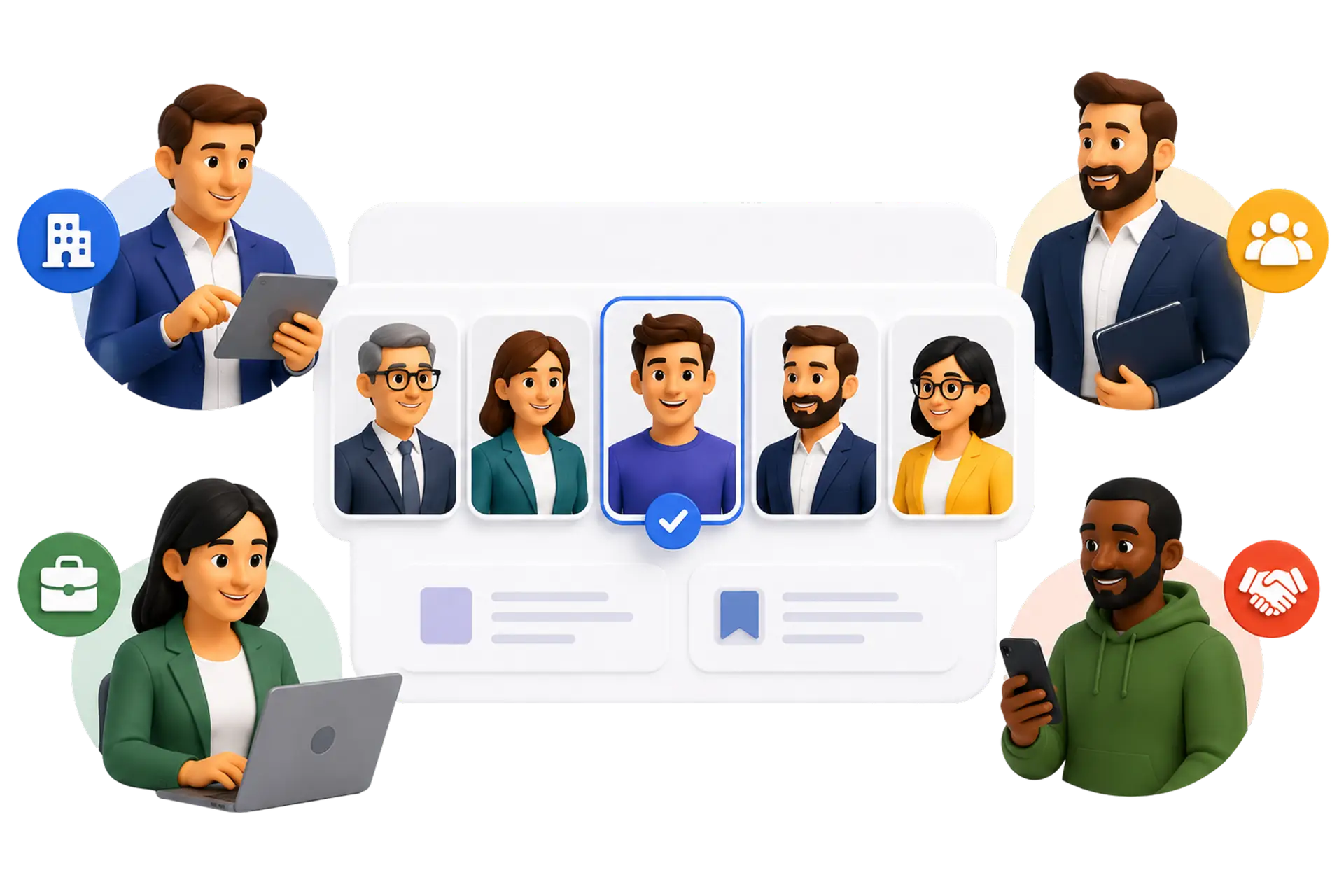 Profils professionnels utilisant une plateforme qui adapte les contenus, les solutions