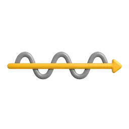 E ligne sinueuse traversée par une flèche droite, illustrant la simplification des processus