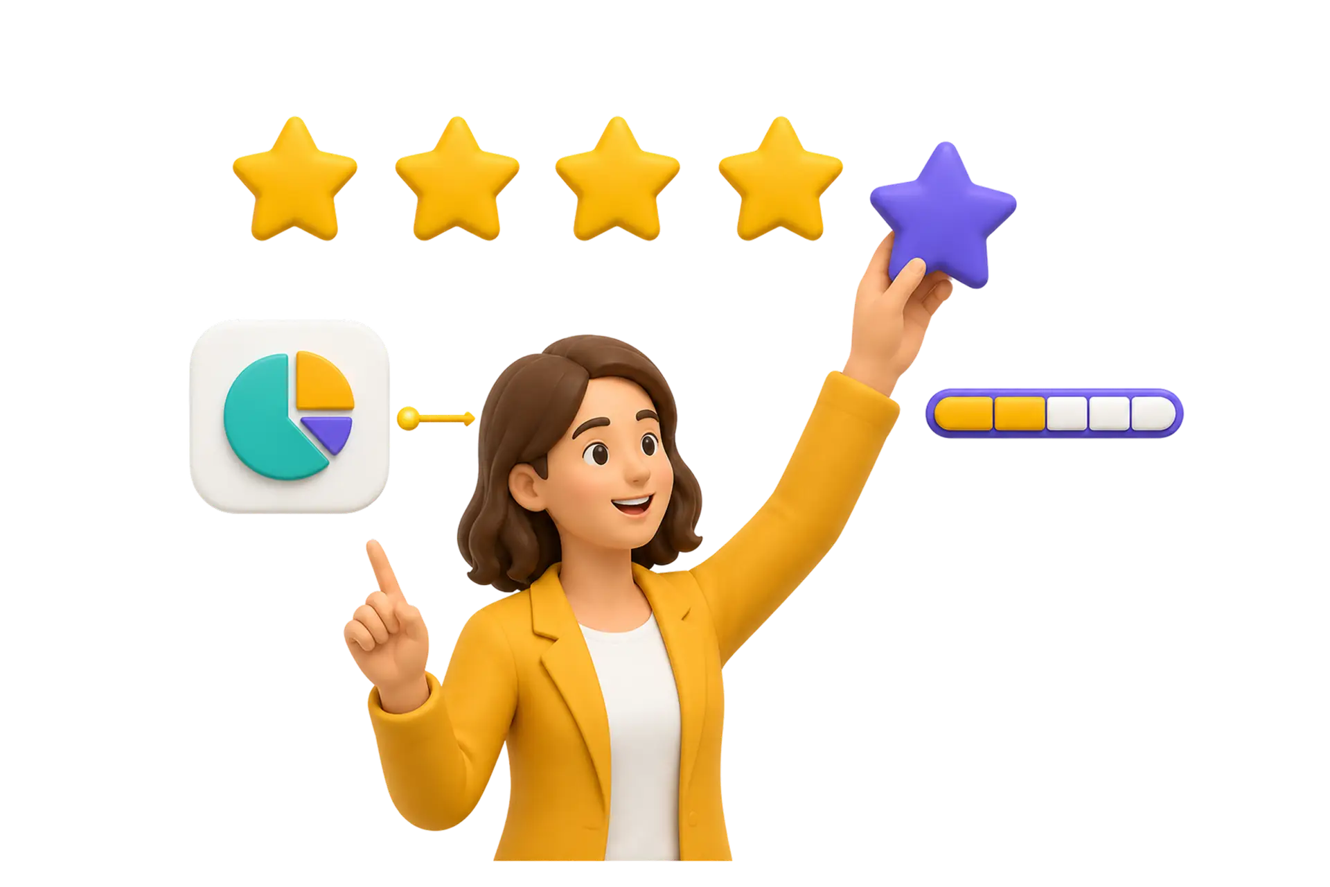 E utilisatrice attribuant une évaluation positive, symbolisant une expérience utilisateur